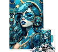 Jigsaw 1000 Pieces for Adults Blue Lady with Jewels Adult Puzzles Brain Teaser Game But Fun And Humorous Deal As Gifts for The Whole Family (size 50x75cm)