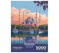 Jigsaw 1000 Pieces for Adults Blue Mosque Turkey Adult Jigsaw Puzzle Relax Games Birthday Present Deal As Gifts for The Whole Family 70x50cm/1000pcs