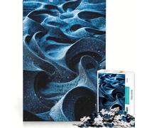 Jigsaw 1000 Pieces for Adults Blue Ocean Sand Abstract, Brain Teaser Game, Interesting Stress Reduction, Improving Love between Couples 38x52cm
