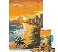 Jigsaw 1000 Pieces for Adults Brazil Rio De Janeiro Tight Cut Fun Brain Teaser Gift Leisure Fun Time Xmas Decor Gift (50x75cm)