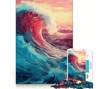Jigsaw 1000 Pieces for Adults Breaking Into The Sunset Tight Cut Fun Brain Teaser Gift Leisure Fun Time Xmas Decor Gift (38x26cm)