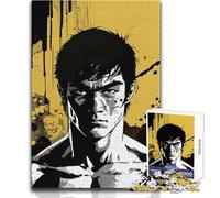 Jigsaw 1000 Pieces for Adults Bruce Lee Portrait Art Relaxing Peaceful Indoor Fun Accurate Piece Cutting Play Toy Size 38x52cm
