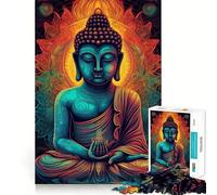 Jigsaw 1000 Pieces for Adults Buddha Bright Mandala Zen Neat Fit Decor Focus Building Toy Peace Game Play Birthday Decor Gift (50x75cm)