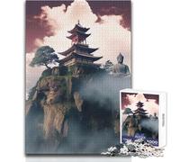 Jigsaw 1000 Pieces for Adults Buddha Mountain Temple Relaxing Peaceful Indoor Fun Accurate Piece Cutting Play Toy Size 50x75cm