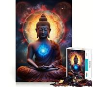 Jigsaw 1000 Pieces for Adults Buddha Planet Plasma Ball Exact Cut Art Creative Brain Play Leisure Play Fun Birthday Game Gift (38x52cm)