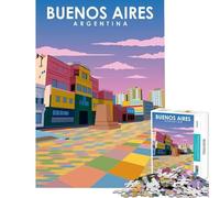 Jigsaw 1000 Pieces for Adults Buenos Aires Travel Poster Impossible Game Addictive Toys to Cultivate Patience Birthday Gifts For Family Fun (Size 75x50cm)