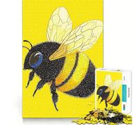 Jigsaw 1000 Pieces for Adults Bumblebee Illustration Exact Cut Art Creative Brain Play Leisure Play Fun Birthday Game Gift (38x26cm)