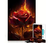 Jigsaw 1000 Pieces for Adults Burning Love V Neat Fit Decor Focus Building Toy Peace Game Play Birthday Decor Gift (38x26cm)