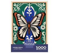 Jigsaw 1000 Pieces for Adults Butterfly Floral Art Adult Jigsaw Brain Teaser Game Staycation Kill Time Help The Brain Exercise 70x50cm/1000pcs