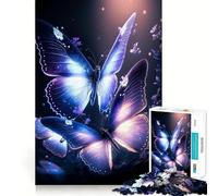 Jigsaw 1000 Pieces for Adults Butterfly Neon Exact Cut Art Creative Brain Play Leisure Play Fun Birthday Game Gift (38x52cm)