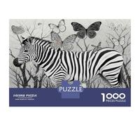 Jigsaw 1000 Pieces for Adults Butterfly Zebra Wall Art Print Jigsaw for Adults Relax Games Difficult Hard Deal As Gifts for The Whole Family 38x26cm/1000pcs