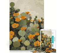 Jigsaw 1000 Pieces for Adults Cactus Bloom Exact Cut Art Creative Brain Play Leisure Play Fun Birthday Game Gift (50x75cm)
