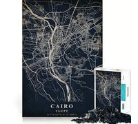 Jigsaw 1000 Pieces for Adults Cairo Egypt Neat Fit Decor Focus Building Toy Peace Game Play Birthday Decor Gift (38x26cm)
