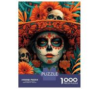 Jigsaw 1000 Pieces for Adults Calavera Catrina Adult Jigsaw Brain Teaser Game Staycation Kill Time Help The Brain Exercise 70x50cm/1000pcs