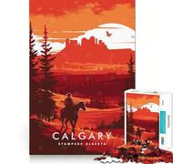 Jigsaw 1000 Pieces for Adults Calgary Stampede Alberta Exact Cut Art Creative Brain Play Leisure Play Fun Birthday Game Gift (50x75cm)