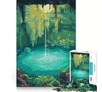Jigsaw 1000 Pieces for Adults Cancun Cenote Neat Fit Decor Focus Building Toy Peace Game Play Birthday Decor Gift (38x26cm)