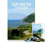 Jigsaw 1000 Pieces for Adults Cape Breton Highlands NP Neat Fit Decor Focus Building Toy Peace Game Play Birthday Decor Gift (38x26cm)