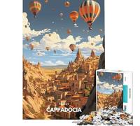 Jigsaw 1000 Pieces for Adults Cappadocia Hot Air Balloons Brain Intelligence Challenge Addictive Toys Hands-on Game Wall Art Gifts Ideas (size 38x26cm)