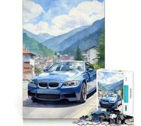 Jigsaw 1000 Pieces for Adults Car Watercolor Neat Fit Decor Focus Building Toy Peace Game Play Birthday Decor Gift (38x52cm)