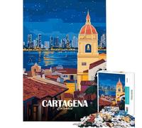 Jigsaw 1000 Pieces for Adults Cartagena Colombia Cityscape at Night Educational Games Learning Educational Toys Great Gifts And Toys Difficult Hard (size 50x75cm)