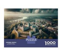 Jigsaw 1000 Pieces for Adults Castle on Hillside with River-1 Jigsaw for Adults Relax Games Difficult Hard Deal As Gifts for The Whole Family 70x50cm/1000pcs