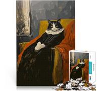 jigsaw 1000 pieces for adults Cat Painted as Whistlers Mother Made of wood for age 14+ Suitable for couples Fun at Home Activities, Birthday Present,Travel Gifts。size：50x75cm/19.68x29.52inch