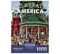 Jigsaw 1000 Pieces for Adults Celebrate America Adult Jigsaw Brain Teaser Game Staycation Kill Time Help The Brain Exercise 38x26cm/1000pcs