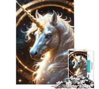 Jigsaw 1000 Pieces for Adults Celestial Unicorn Portrait Educational Challenge Pattern Assembly Toy Wall Decor Suitable for People Aged 14 And Above (38x26cm)