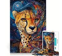 Jigsaw 1000 Pieces for Adults Cheetah Cosmos - Tight Cut Fun Brain Teaser Gift Leisure Fun Time Xmas Decor Gift (38x52cm)