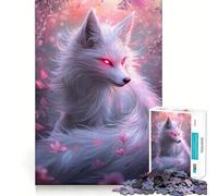 Jigsaw 1000 Pieces for Adults Cherry Blossom Fox Tight Cut Fun Brain Teaser Gift Leisure Fun Time Xmas Decor Gift (50x75cm)