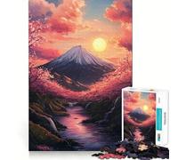 Jigsaw 1000 Pieces for Adults Cherry Blossom Serenity- Tight Cut Fun Brain Teaser Gift Leisure Fun Time Xmas Decor Gift (38x26cm)