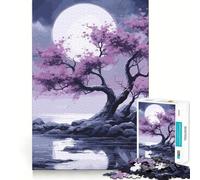 Jigsaw 1000 Pieces for Adults Cherry Blossom Tight Cut Fun Brain Teaser Gift Leisure Fun Time Xmas Decor Gift (50x75cm)
