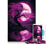 Jigsaw 1000 Pieces for Adults Cherry Tree Yin And Yang Tight Cut Fun Brain Teaser Gift Leisure Fun Time Xmas Decor Gift (38x52cm)