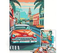 Jigsaw 1000 Pieces for Adults Classic Cuba, Hands-on Game, Hand Speed Race, with Fully Interlocking Randomly Shaped Pieces 50x75cm