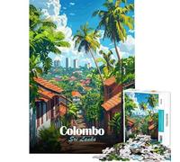 Jigsaw 1000 Pieces for Adults Colombo, Sri Lanka Travel Poster for Educational Game Challenge Toy Family Game Difficult Challenge Gifts Ideas (size 38x26cm)