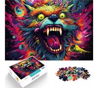 jigsaw 1000 pieces for adults Colorful alien wolf for Jigsaw Puzzle 26x38cm deal as gifts for the whole family for teenager 14+