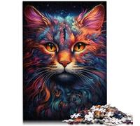 jigsaw 1000 pieces for adults Colorful Art Cosmic Cats Brain Teaser Game 26x38cm gifts for friends and family for teenager Age 14 Up