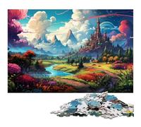 Jigsaw 1000 Pieces for Adults Colorful Illustration of Czech Paradise Puzzle Educational Games Christmas Birthday Gifts for And Teenager Age 14 Years Up 1000pcs(75x50cm)