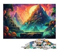 Jigsaw 1000 Pieces for Adults Colorful Psychedelic Mayan Pyramids in The Desert Puzzle Educational Games Christmas Birthday Gifts for And Teenager Age 14 Years Up 1000pcs(38x26cm)