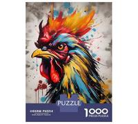 Jigsaw 1000 Pieces for Adults Colorful Rooster Splatter Jigsaw for Adults Relax Games Difficult Hard Deal As Gifts for The Whole Family 70x50cm/1000pcs