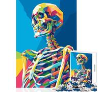 Jigsaw 1000 Pieces for Adults Colorful Skeleton Pop Art Illustration Puzzle For Teenagers Staycation Kill Time Help The Brain Exercise for Is Ideal As A Gifts (38x26cm)