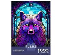 Jigsaw 1000 Pieces for Adults Colorful Wolf Neon Art Jigsaw for Adults Relaxing Games Analysis And Logic Deal As Gifts for The Whole Family 38x26cm/1000pcs