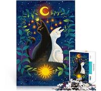jigsaw 1000 pieces for adults Cosmic Cats Familienspiel zum Stressabbau, schwierige Herausforderung Eltern-Kind-Interaktion38x26cm