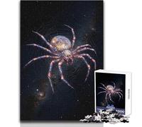 Jigsaw 1000 Pieces for Adults Cosmic Spider in Web Against Starry Sky Presents for Women Fun Games for 14+ Puzzle Game Offered (size 38x26cm)