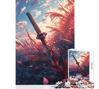 Jigsaw 1000 Pieces for Adults Crimson Reeds Katana Puzzle For Teenagers Staycation Kill Time Help The Brain Exercise for Is Ideal As A Gifts (38x52cm)
