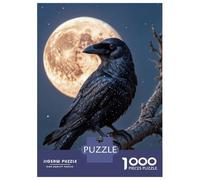 Jigsaw 1000 Pieces for Adults Crow And Moon Jigsaw for Adults Relaxing Games Analysis And Logic Deal As Gifts for The Whole Family 52x38cm/1000pcs
