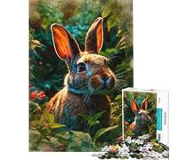 Jigsaw 1000 Pieces for Adults Curious Rabbit in The Garden Puzzles for Adults Toy Wall Decor Difficult Challenge Deal As Gifts for The Whole Family (Size 38x52cm)