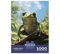 Jigsaw 1000 Pieces for Adults Cute Green Frog Jigsaw for Adults Relax Games Difficult Hard Deal As Gifts for The Whole Family 38x26cm/1000pcs