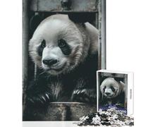 Jigsaw 1000 Pieces for Adults Cute Panda in Jail Bars Jigsaw Puzzles for Teenagers Staycation Kill Time Wishlist with Santa Claus Unique Birthday And Gifts (50x75cm)
