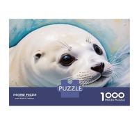 Jigsaw 1000 Pieces for Adults Cute White Seal in Water Adult Jigsaw Puzzle Relaxing Games Stress Reliever Unique Birthday And Gifts 70x50cm/1000pcs
